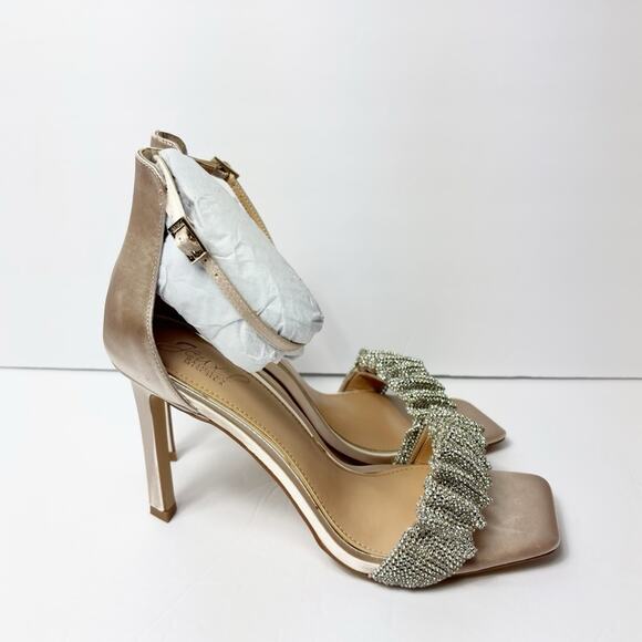 JEWEL BADGLEY MISCHKA RIDLEY WOMEN HEELS SIZE 9 BRAND NEW WITH BOX CHAMPAGNE - Picture 6 of 11